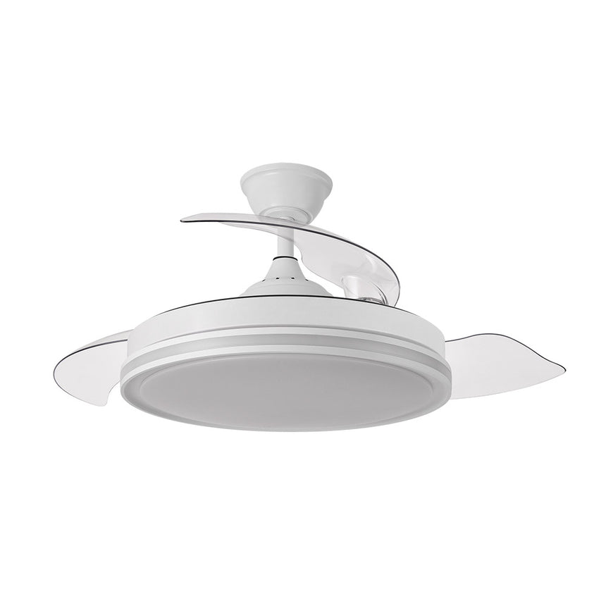 Ventilador de techo retráctil Fabrilamp Cacique LED blanco 3 palas motor DC 3000-6500K Ø107cm 59W — vista 3