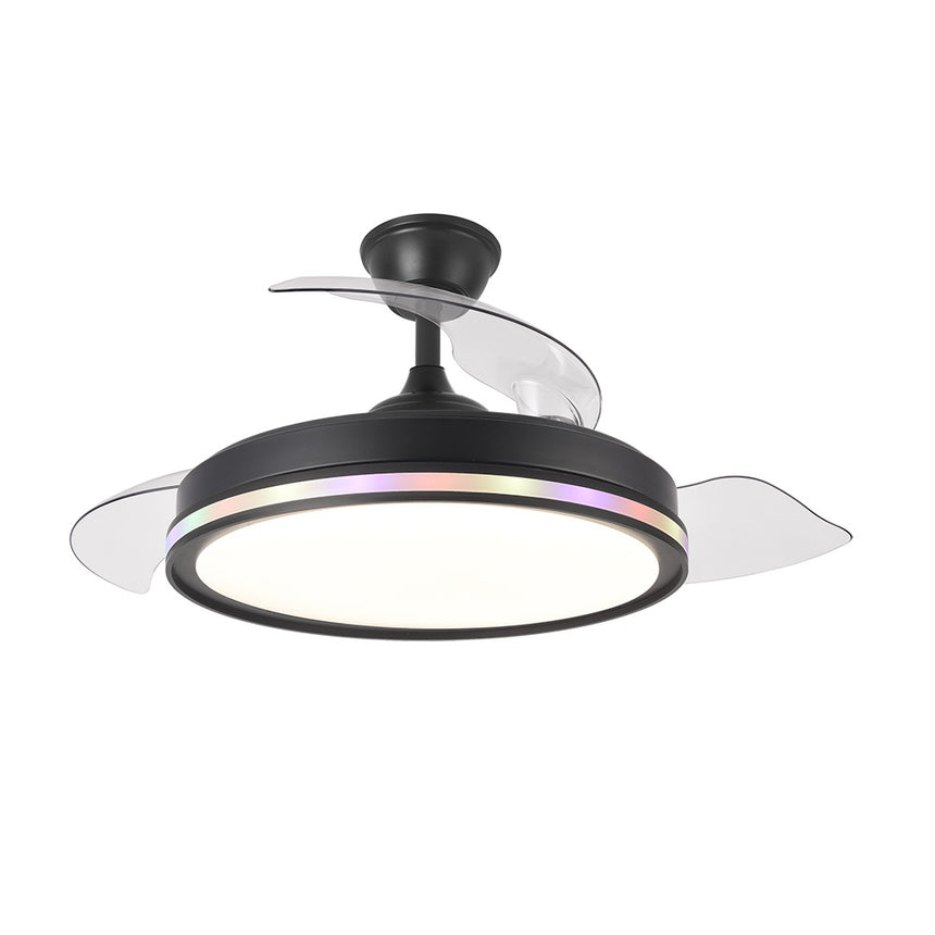 Ventilador de techo retráctil Fabrilamp Cacique LED negro 3 palas motor DC 3000-6500K Ø107cm 59W — vista 1
