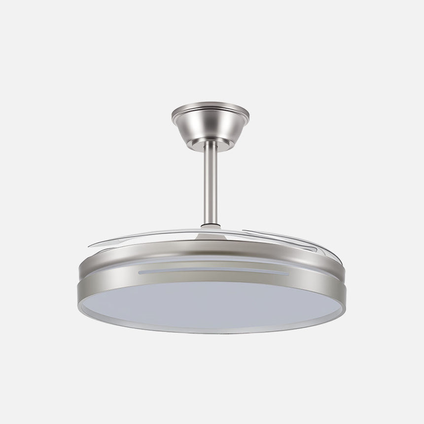 Ventilador de techo retráctil Fabrilamp Micenas LED níquel 4 palas motor DC 3000-6500K Ø106cm 59W — vista 2