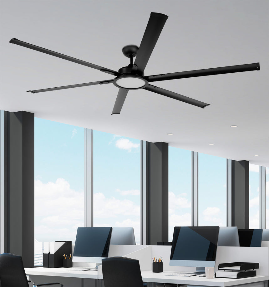 Ventilador de techo Fabrilamp Almanzor LED negro 6 palas motor DC 3000-6000K Ø214cm 24W — vista 1