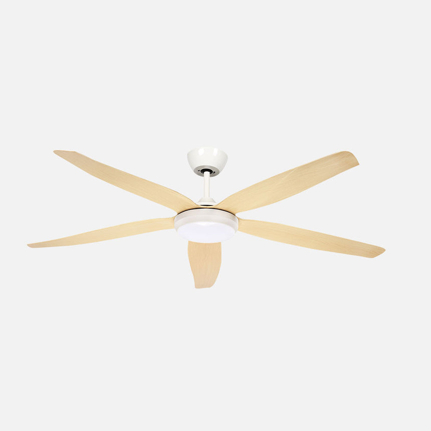Ventilador de techo Fabrilamp Altea LED blanco haya 5 palas motor DC 3000-6500K Ø142cm 24W — vista 1