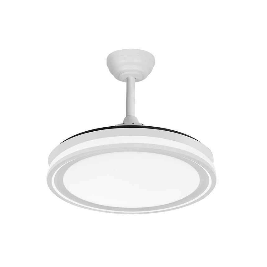 Ventilador de techo retráctil Fabrilamp Bandido LED blanco 4 palas motor DC 3500-6500K Ø107cm 59W — vista 3