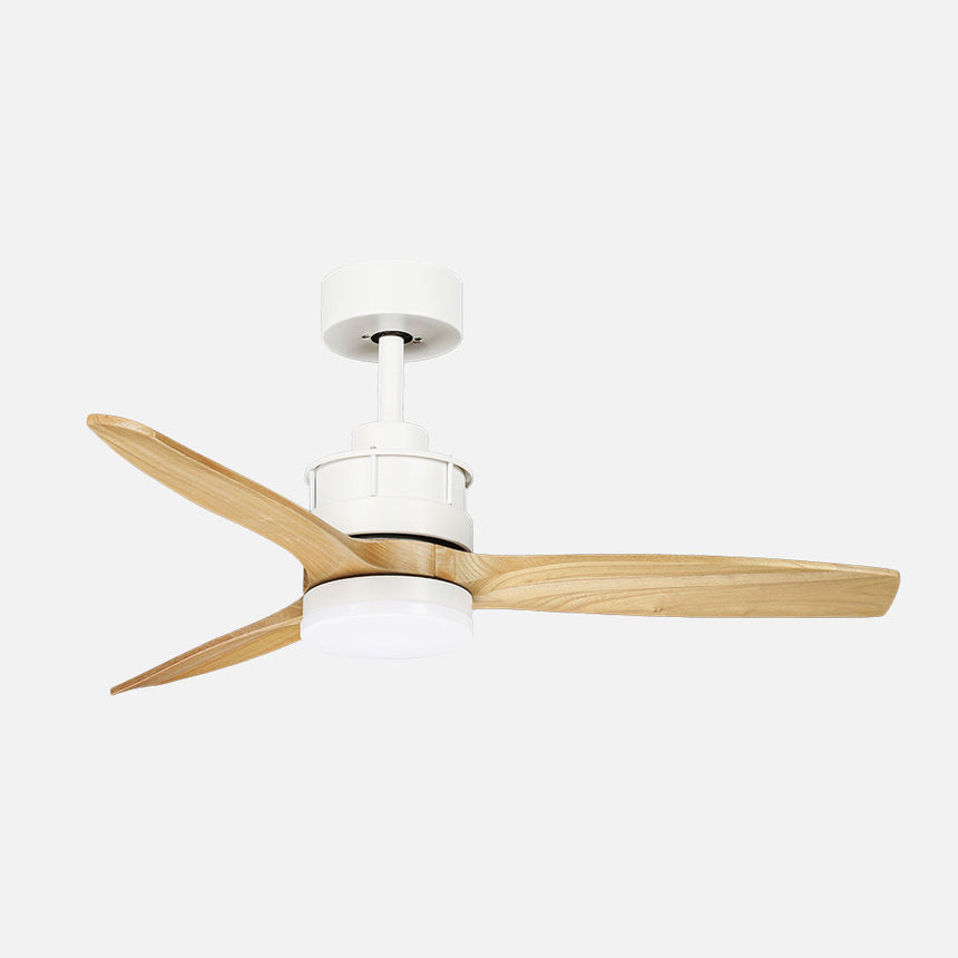 Ventilador de techo Fabrilamp Barrax LED blanco haya 3 palas motor DC 3000-6500K Ø106cm 18W — vista 1
