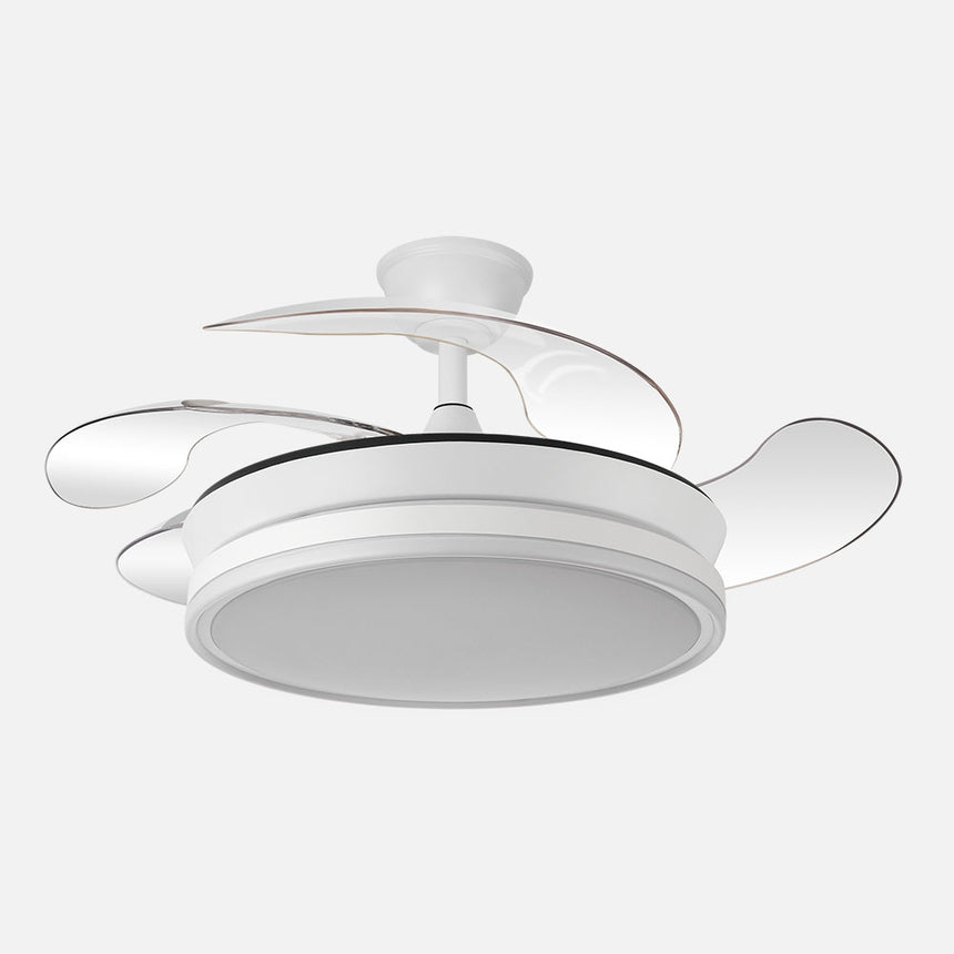 Ventilador de techo retráctil Fabrilamp Bayomo LED blanco 4 palas motor DC 3000-6000K Ø91cm 59W — vista 1