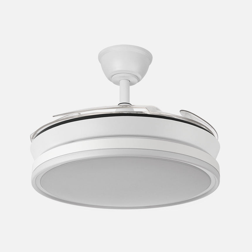 Ventilador de techo retráctil Fabrilamp Bayomo LED blanco 4 palas motor DC 3000-6000K Ø91cm 59W — vista 2