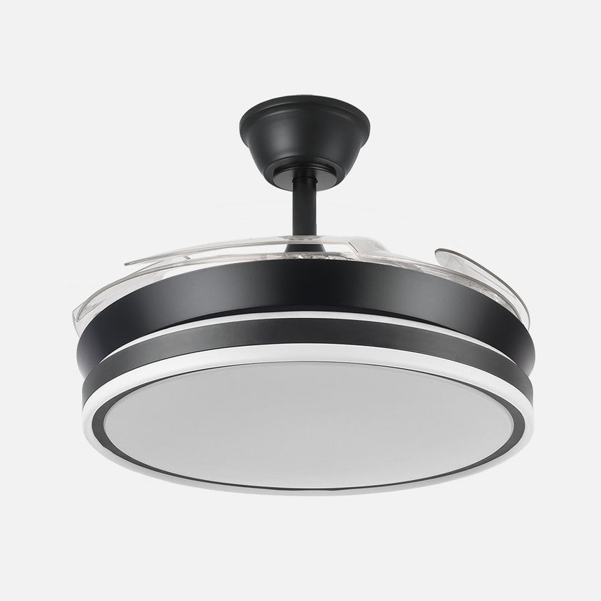 Ventilador de techo retráctil Fabrilamp Bayomo LED negro 4 palas motor DC 3000-6000K Ø91cm 59W — vista 2