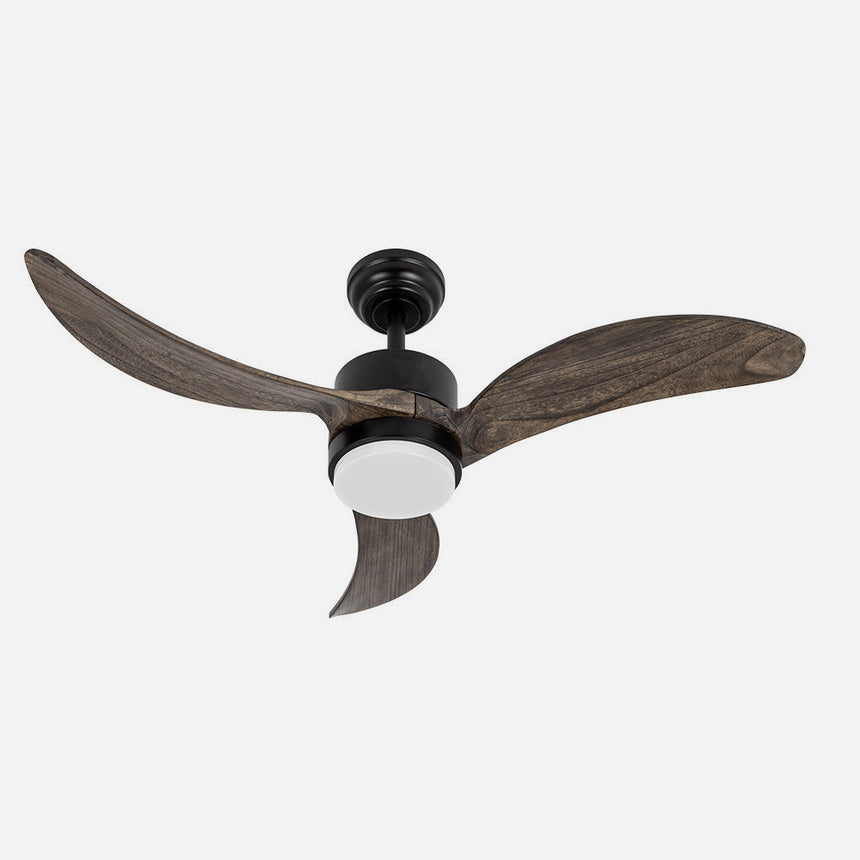 Ventilador de techo Fabrilamp Bembezar LED negro roble 3 palas motor DC 3000-6500K Ø107cm 24W — vista 2
