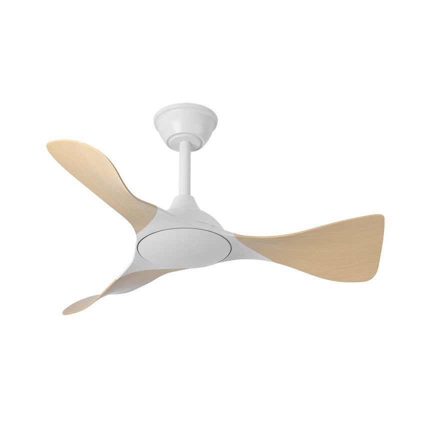 Ventilador de techo Fabrilamp Caiman LED blanco haya 3 palas motor DC 3000-6500K Ø89cm 36W — vista 4