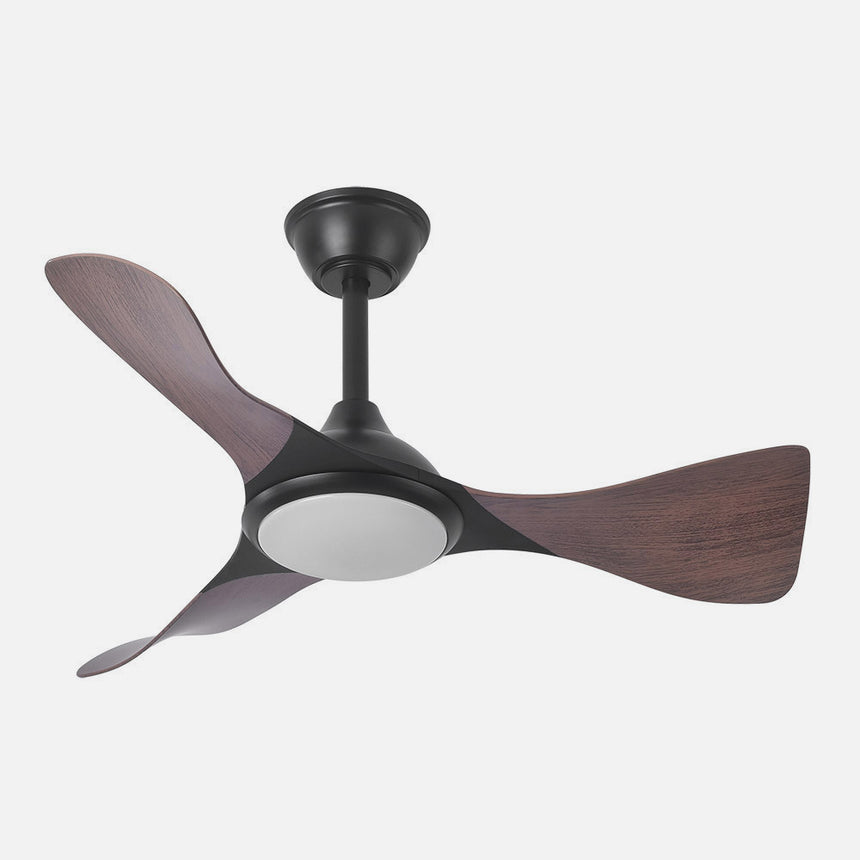 Ventilador de techo Fabrilamp Caiman LED negro roble 3 palas motor DC 3000-6500K Ø89cm 36W — vista 2