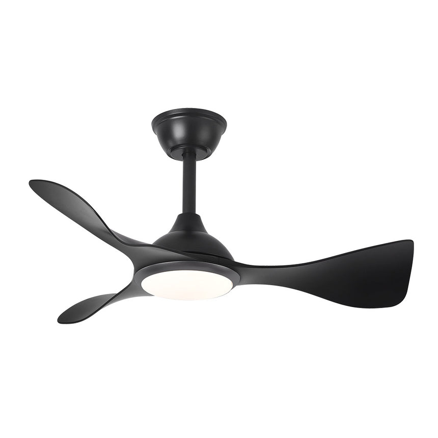Ventilador de techo Fabrilamp Caiman LED negro 3 palas motor DC 3000-6500K Ø89cm 36W — vista 3