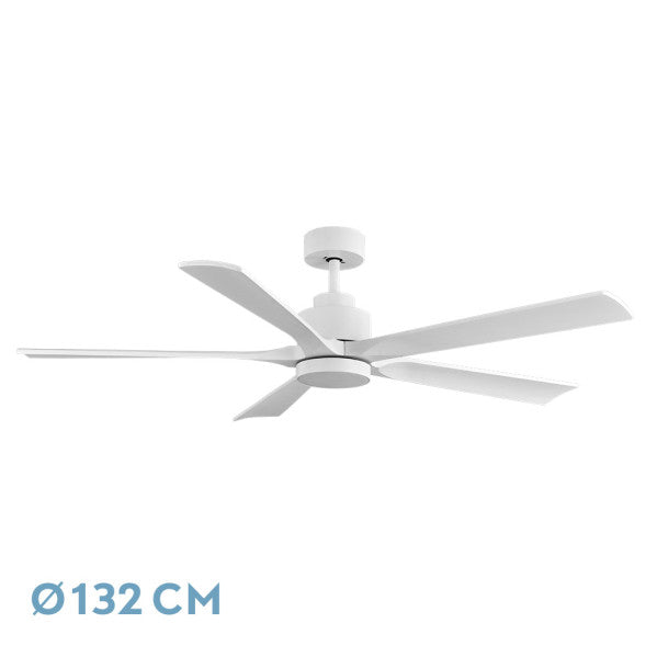 Ventilador de techo Fabrilamp Cairo LED blanco 5 palas motor DC Ø132cm 24W 208091528