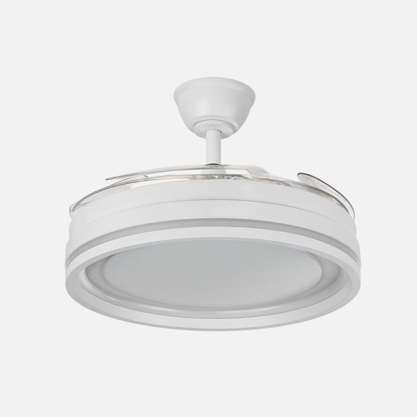 Ventilador de techo retráctil Fabrilamp Cerrato LED blanco 4 palas motor DC 3000-6000K Ø107cm 59W — vista 2