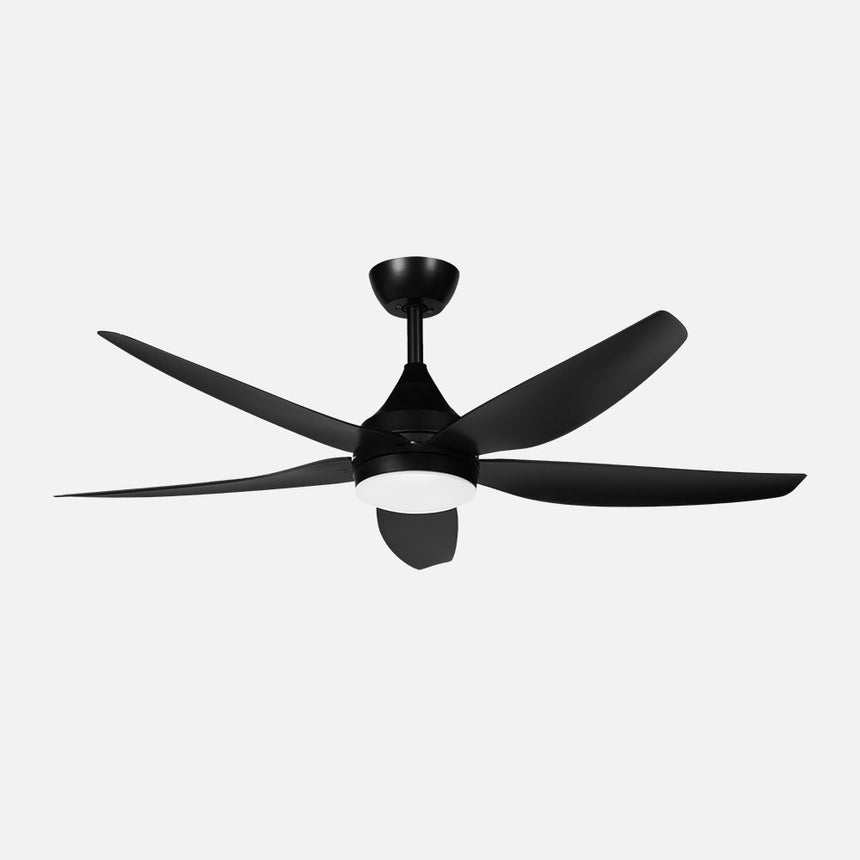 Ventilador de techo Fabrilamp Elda LED negro 5 palas motor DC 3000-6500K Ø132cm 18W — vista 1
