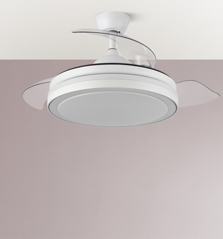 Ventilador de techo retráctil Fabrilamp Esparta LED blanco 3 palas motor DC 3000-6000K Ø107cm 59W — vista 4