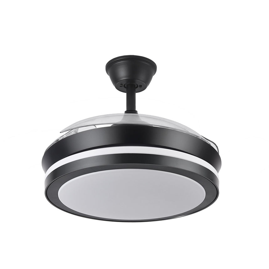 Ventilador de techo retráctil Fabrilamp Esparta LED negro 3 palas motor DC 3000-6000K Ø91cm 59W — vista 2