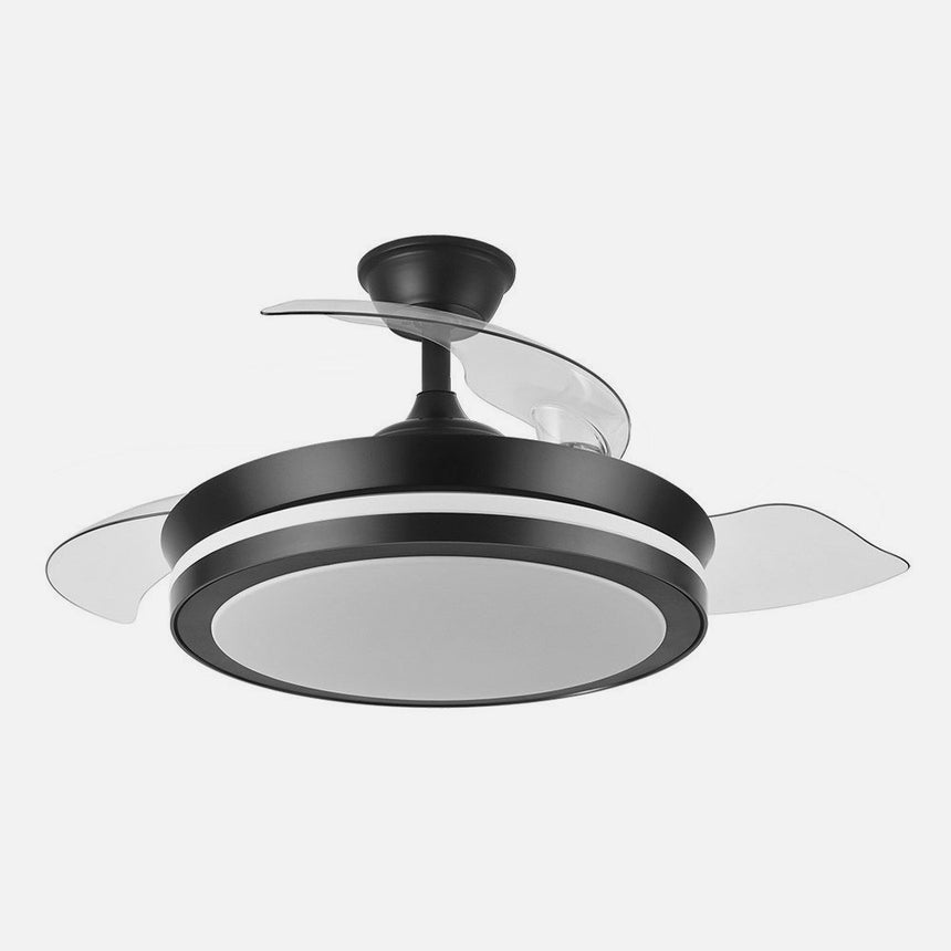 Ventilador de techo retráctil Fabrilamp Esparta LED negro 3 palas motor DC 3000-6000K Ø91cm 59W — vista 1