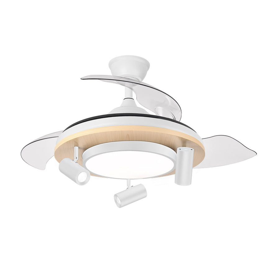 Ventilador de techo retráctil Fabrilamp Gladiator LED negro madera 3 palas motor DC 3000-6500K — vista 3