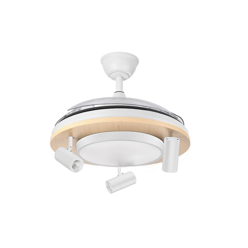 Ventilador de techo retráctil Fabrilamp Gladiator LED negro madera 3 palas motor DC 3000-6500K — vista 4