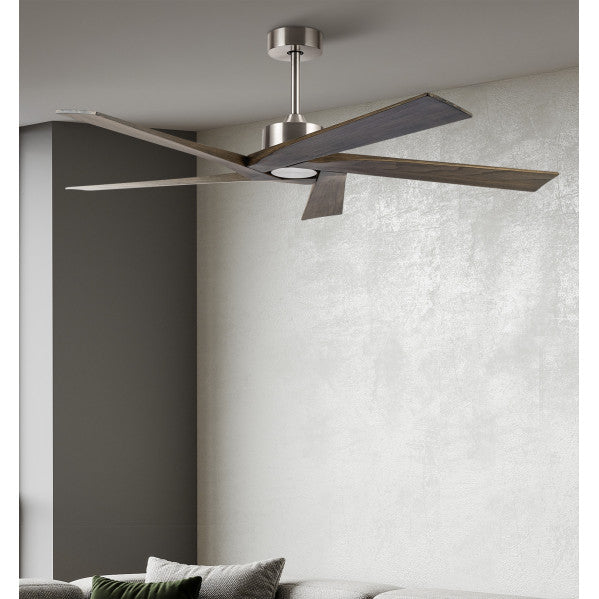 Ventilador de techo Fabrilamp Nadir níquel rústico 5 palas motor DC Ø142cm 159190528