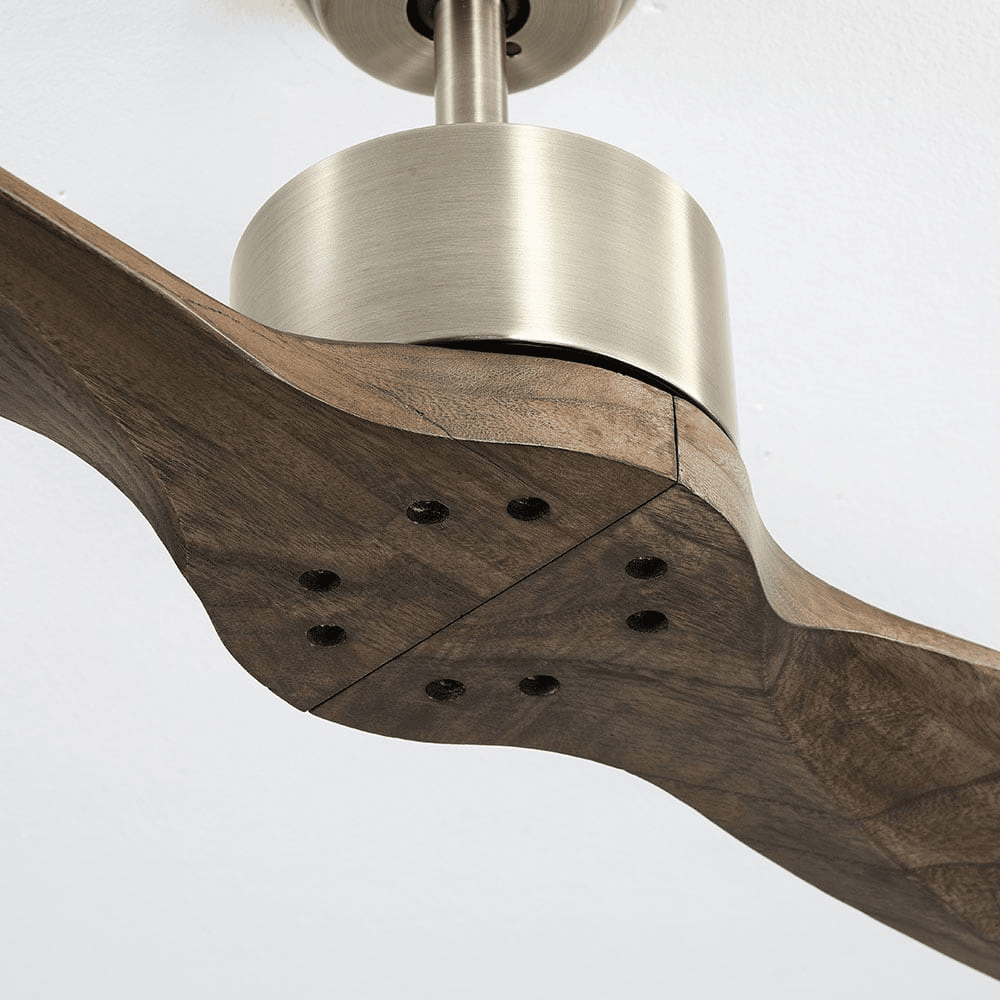 Fabrilamp Leste DC Leather Fan 2 Oak Blades Without Light 5 Speeds Remote Timer 132d 128990264