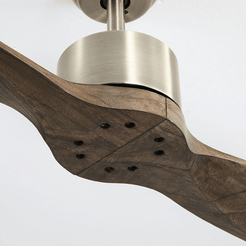 Fabrilamp Leste DC Leather Fan 2 Oak Blades Without Light 5 Speeds Remote Timer 132d 128990264