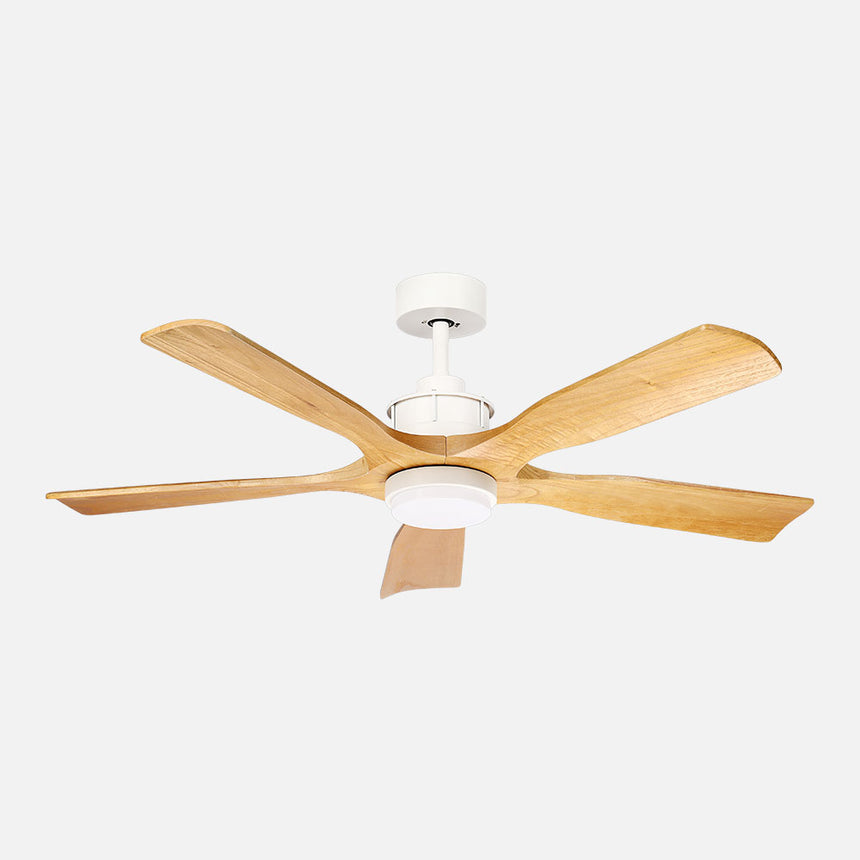 Ventilador de techo Fabrilamp Letur LED blanco haya 5 palas motor DC 3000-6500K Ø132cm 18W — vista 1
