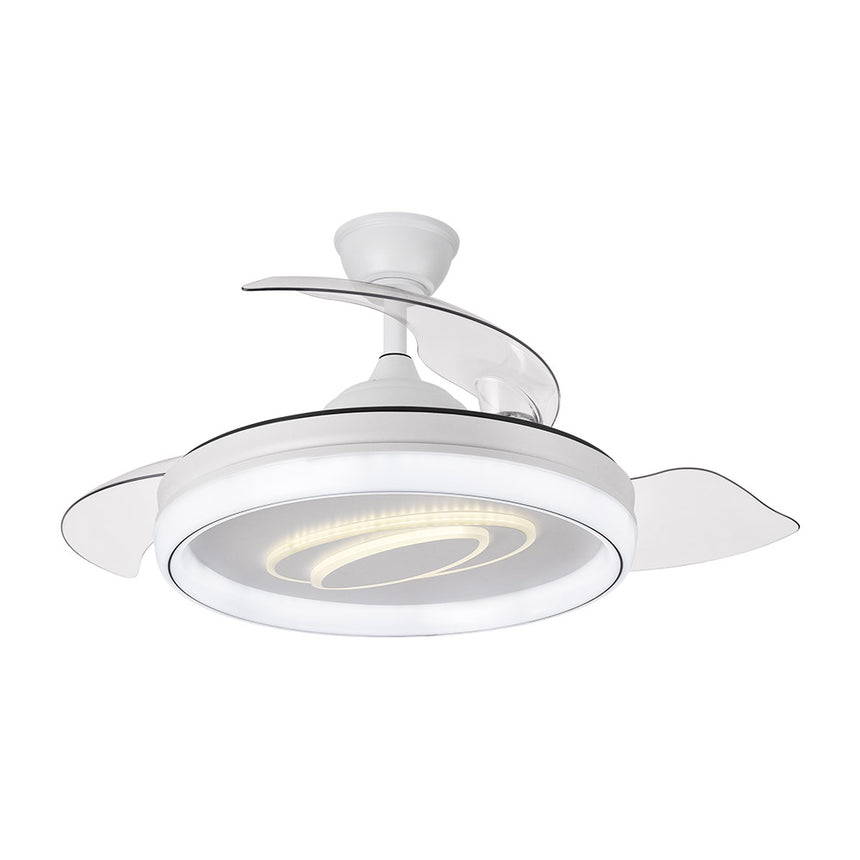 Ventilador de techo retráctil Fabrilamp Maracana LED blanco 3 palas motor DC 3000-6500K Ø107cm 57W — vista 3