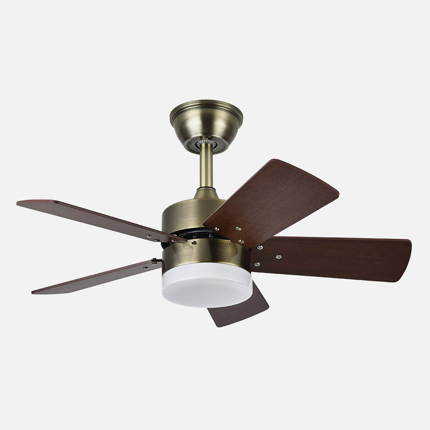 Ventilador de techo Fabrilamp Marta LED cuero cerezo nogal 5 palas motor DC 3000-6000K Ø76cm 36W — vista 2