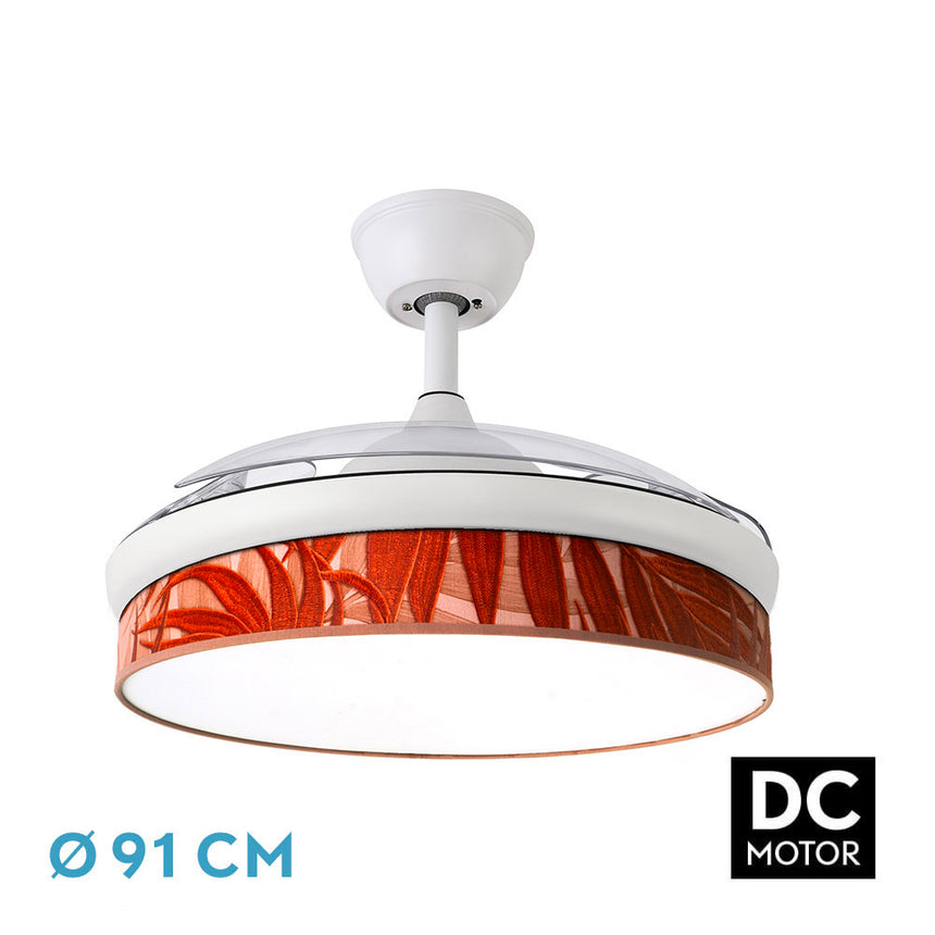 Ventilador de techo retráctil Fabrilamp Moda LED blanco caldera 3 palas motor DC 3000-6000K Ø91cm — vista 1