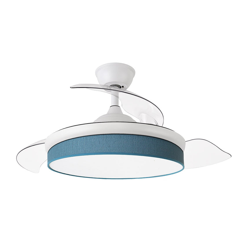 Ventilador de techo retráctil Fabrilamp Moda LED blanco azul 3 palas motor DC 3000-6000K Ø91cm 72W — vista 3