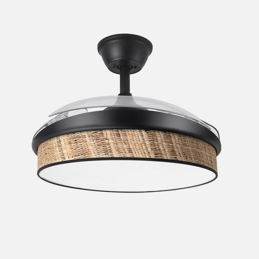 Ventilador de techo retráctil Fabrilamp Moda LED negro cañizo oscuro 3 palas motor DC 3000-6000K — vista 2