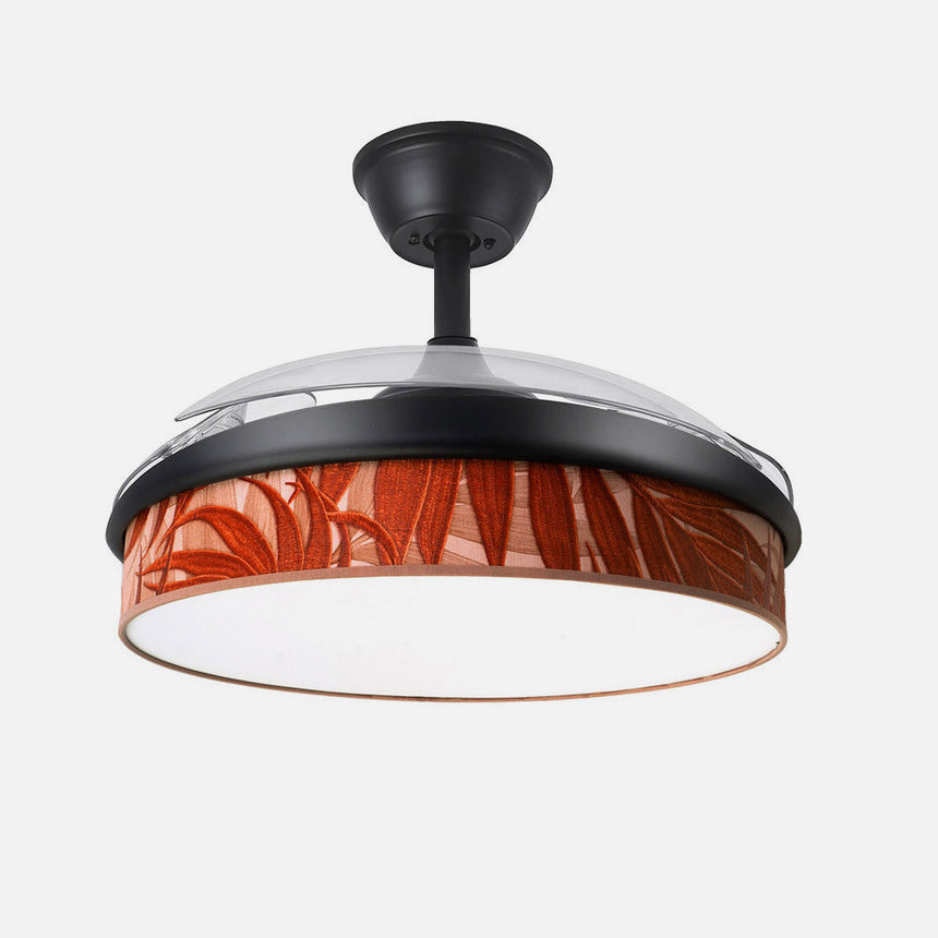 Ventilador de techo retráctil Fabrilamp Moda LED negro caldera 3 palas motor DC 3000-6000K Ø108cm — vista 2
