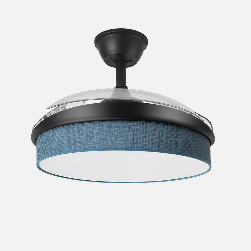 Ventilador de techo retráctil Fabrilamp Moda LED negro azul 3 palas motor DC 3000-6000K Ø108cm 72W — vista 2