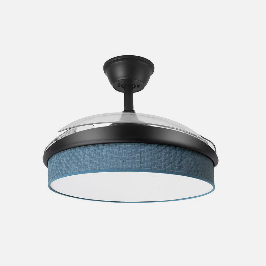 Ventilador de techo retráctil Fabrilamp Moda LED negro azul 3 palas motor DC 3000-6000K Ø91cm 72W — vista 2