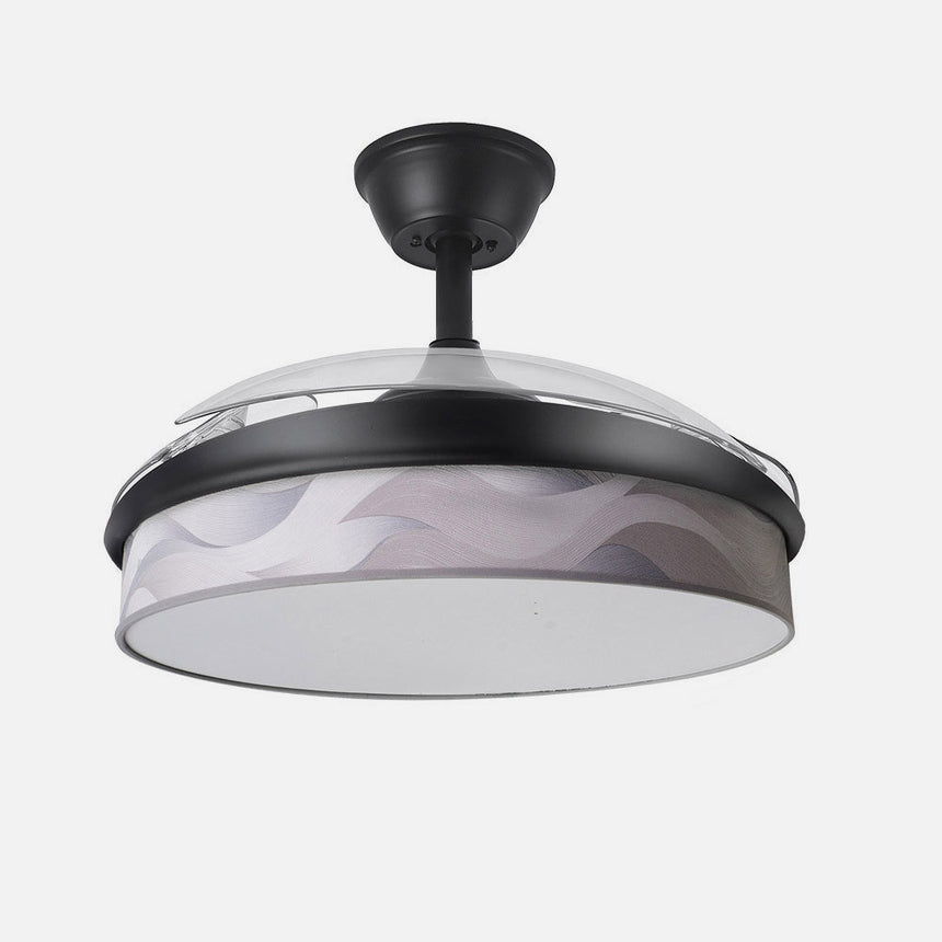Ventilador de techo retráctil Fabrilamp Moda LED negro ola gris 3 palas motor DC 3000-6000K Ø91cm — vista 2