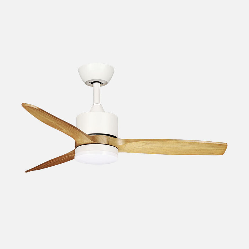 Ventilador de techo Fabrilamp Montiel LED blanco haya 3 palas motor DC 3000-6500K Ø106cm 18W — vista 1