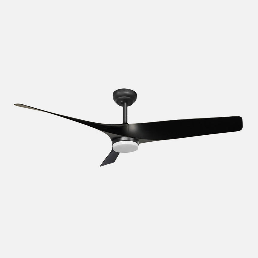 Ventilador de techo Fabrilamp Niger LED negro 3 palas motor DC 3000-6000K Ø132cm 22W — vista 2