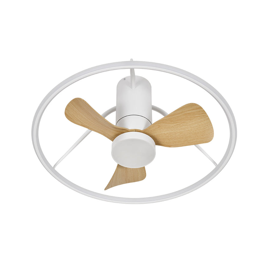 Ventilador de techo Fabrilamp Oporto LED blanco haya 3 palas motor DC 3000-6000K Ø66cm 46W — vista 3