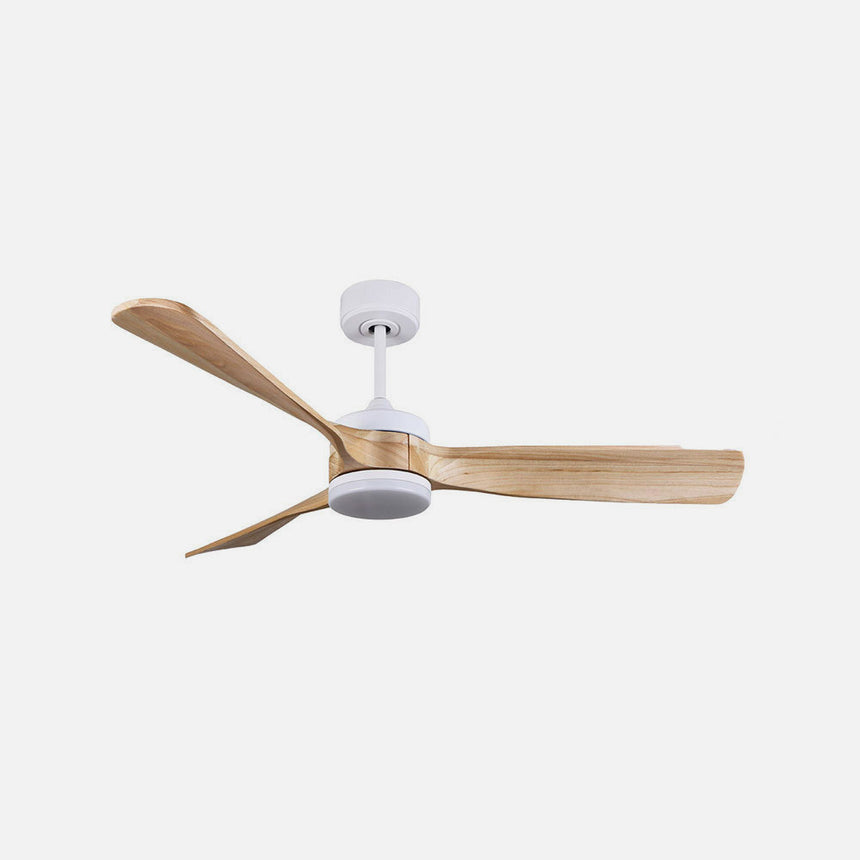 Ventilador de techo Fabrilamp Oriente LED blanco haya 3 palas motor DC 3000-6500K Ø132cm 26W — vista 2