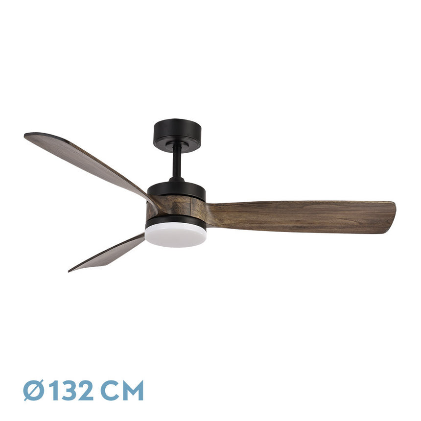 Fabrilamp Oriente Black beech fan with 3 blades DC 187991309
