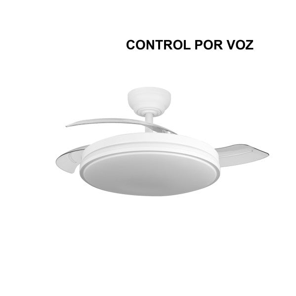 Ventilador de techo retráctil Fabrilamp Parlatore LED blanco 3 palas motor DC Ø107cm 60W 264191301