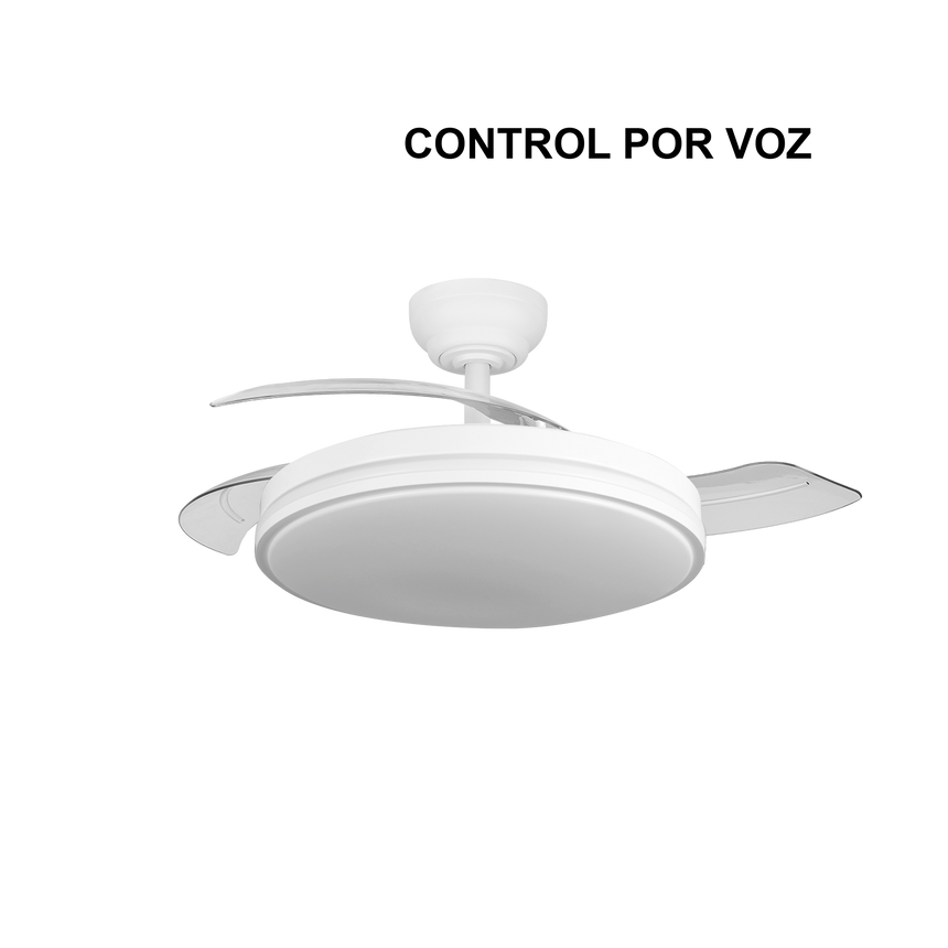 Ventilador de techo retráctil Fabrilamp Parlatore LED blanco 3 palas motor DC 3000-6500K Ø107cm 60W — vista 1