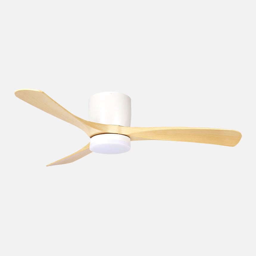 Ventilador de techo Fabrilamp Paterna LED blanco haya 3 palas motor DC 3000-6500K Ø117cm 18W — vista 1