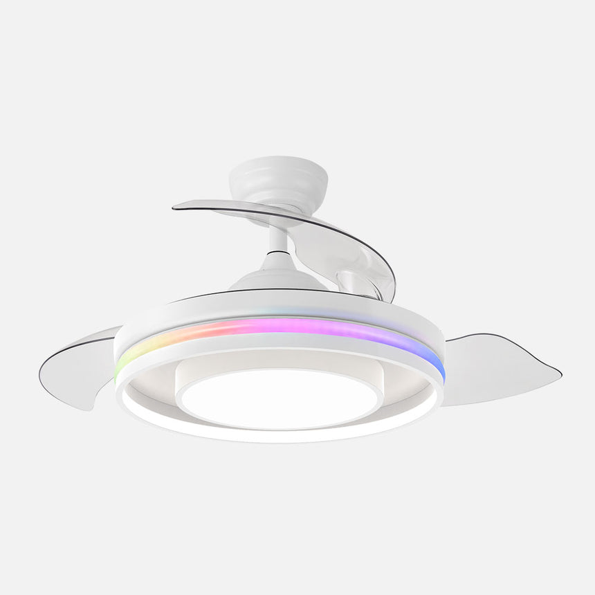 Ventilador de techo retráctil Fabrilamp Pitufo LED blanco 3 palas motor DC 3000-6500K Ø107cm 57W — vista 3