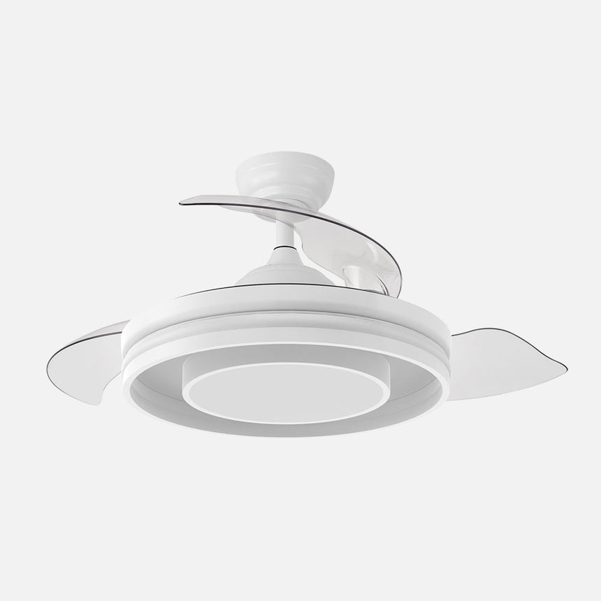 Ventilador de techo retráctil Fabrilamp Pitufo LED blanco 3 palas motor DC 3000-6500K Ø107cm 57W — vista 1