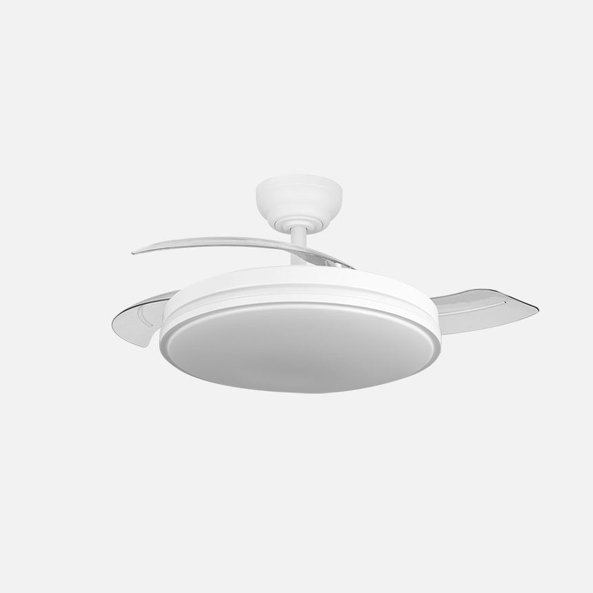 Ventilador de techo retráctil Fabrilamp Relampago LED blanco 3 palas motor DC 3000-6500K Ø107cm 60W — vista 1