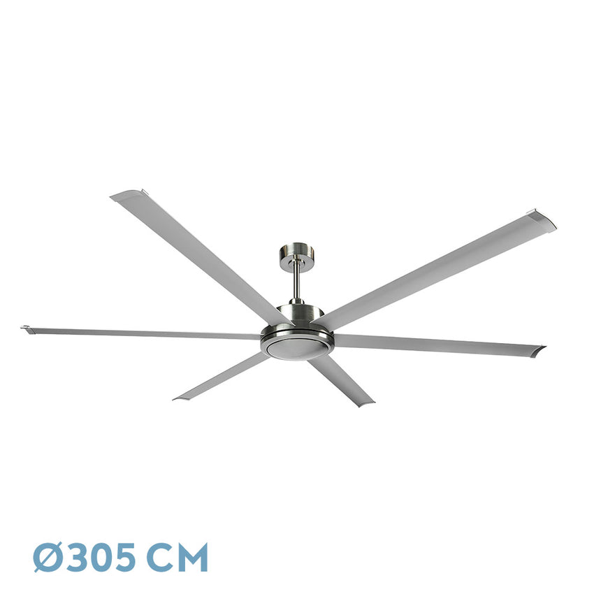 Ventilador de techo Fabrilamp Sanson níquel plata 6 palas motor DC Ø305cm — vista 3