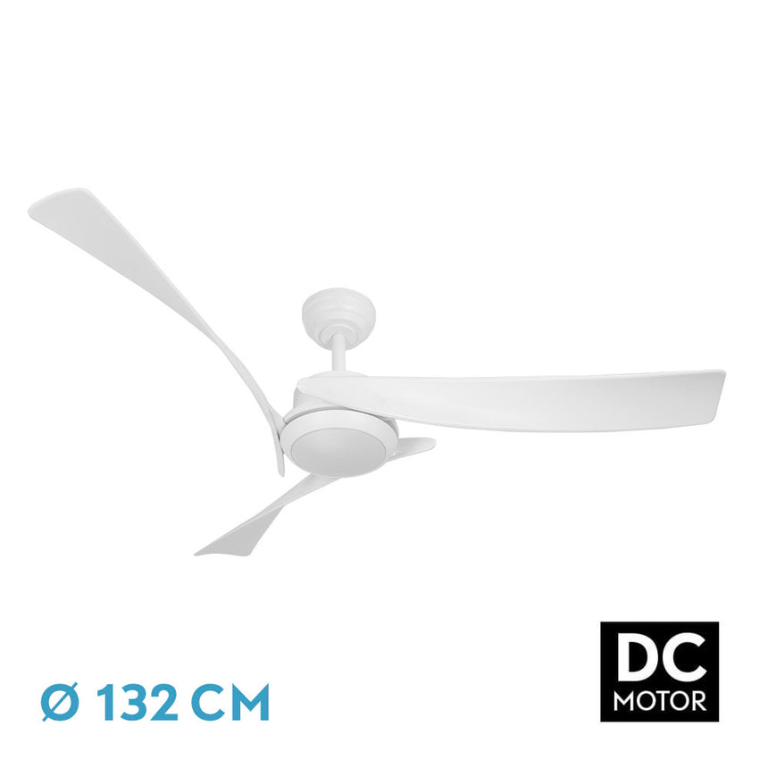 Ventilador de techo Fabrilamp Tarento LED blanco 3 palas motor DC 3000-6500K Ø132cm 24W — vista 1