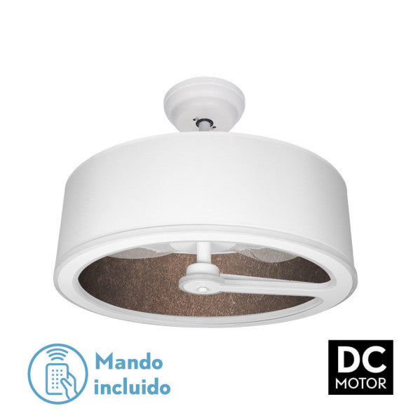Ventilador de techo con luz Fabrilamp Tatiana LED blanco óxido 3 palas motor DC Ø62cm 110W 189191317