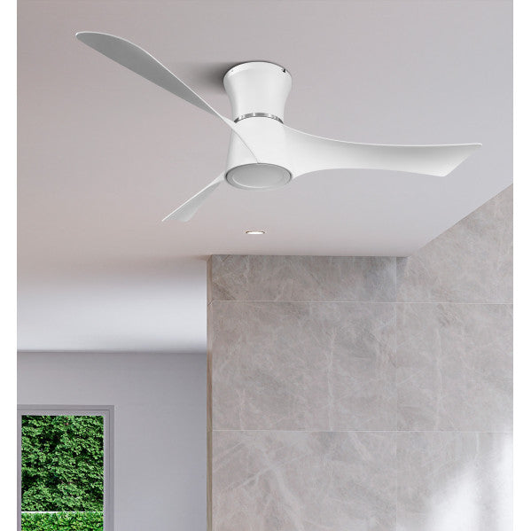 Ventilador de techo Fabrilamp Tianas LED blanco 3 palas motor DC Ø132cm 18W 212191301